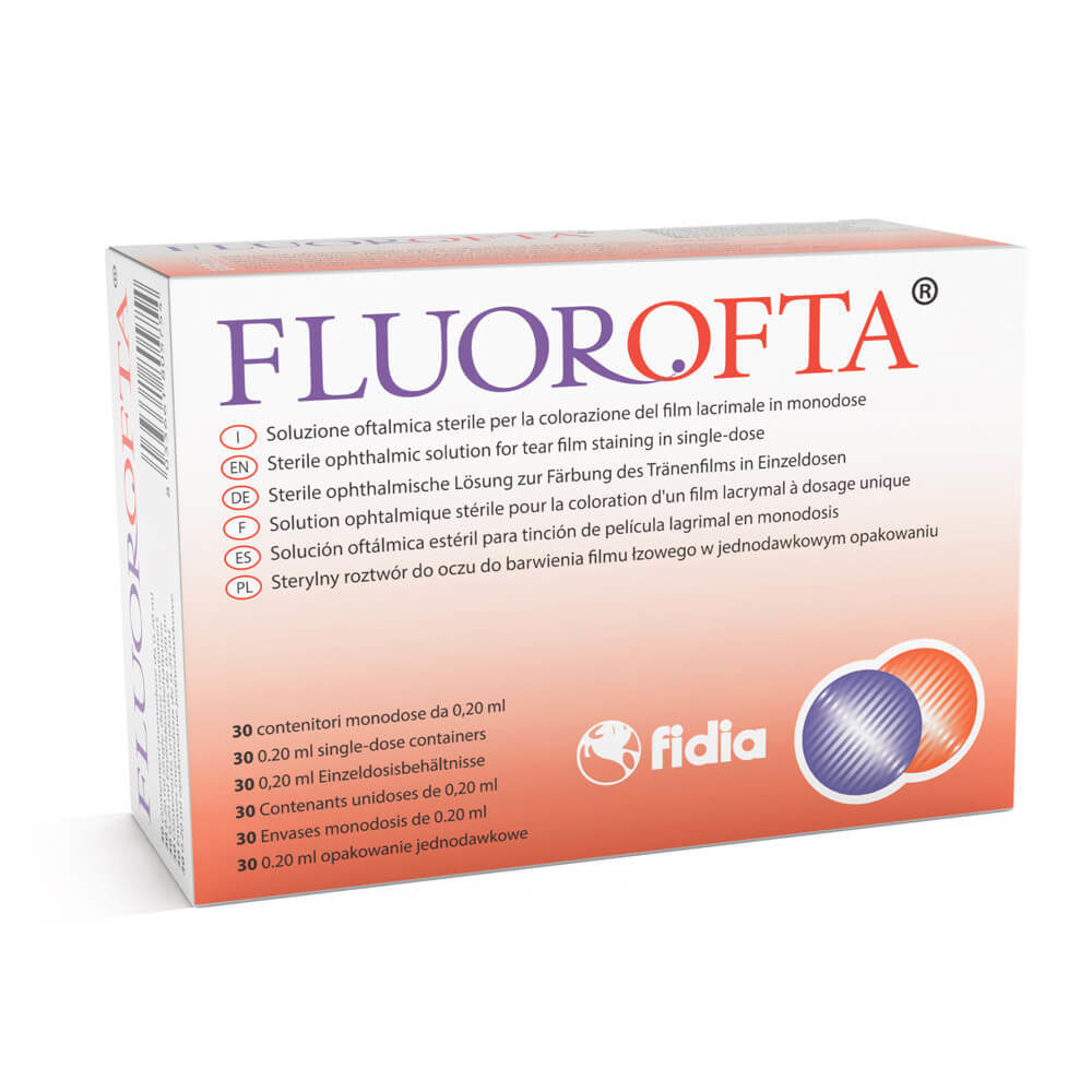 Fluorofta soluzione oftalmica sterile per la colorazione del film lacrimale in monodose